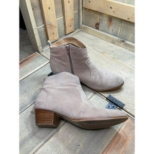 Anthropologie Light Beige Suede Booties for Fall EU 40 US9 few light marks